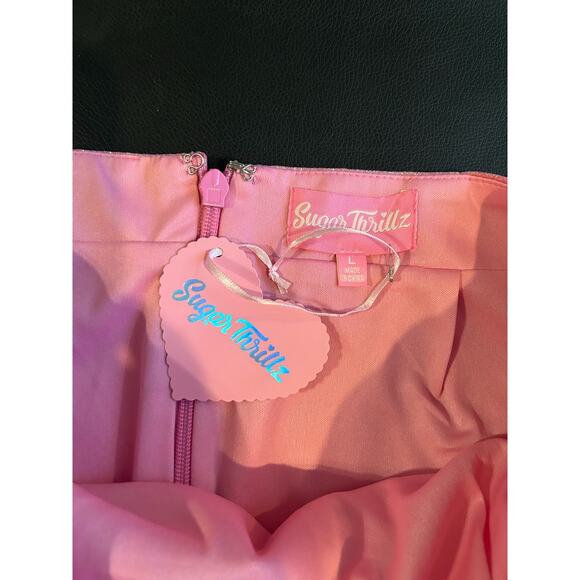 Sugar Thrillz Dolls Kill New with Tag Barbie Hot Pink Sparkle Skirt Size Large L - Picture 3 of 7